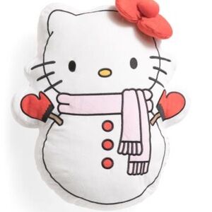 🆕- Adorable Oversized Hello Kitty Snowman 
 with Red Bow Throw Pillow